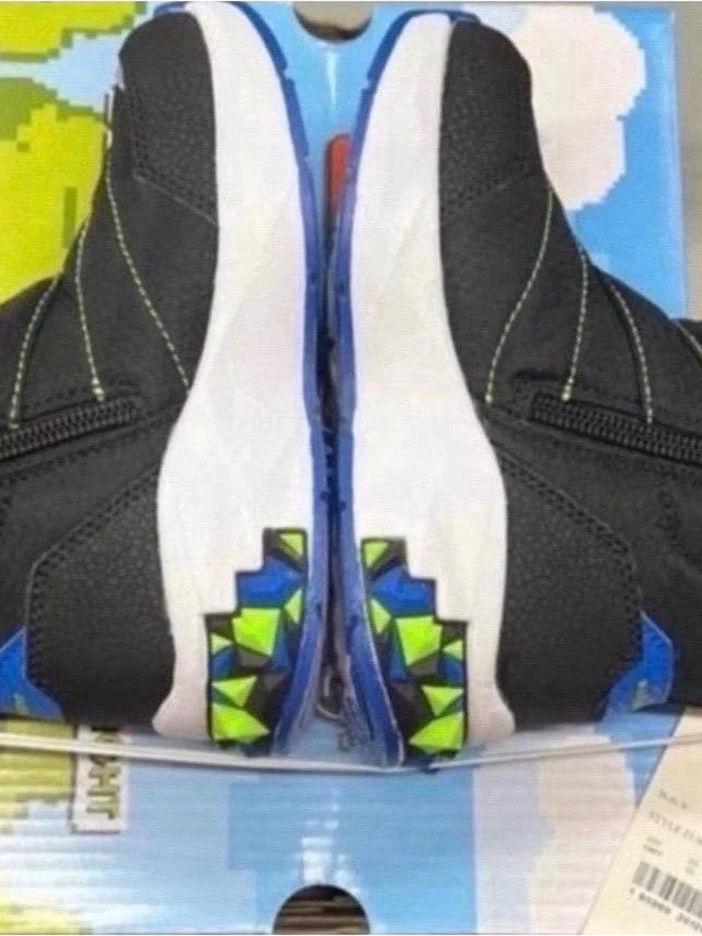 Kids Black and Lime Winter Boots Size 9